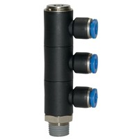 Produktbild von RIEGLER® - L-Mehrfachverteiler »Blaue Serie«, 3-fach drehbar, R 1/2" A Ø10mm