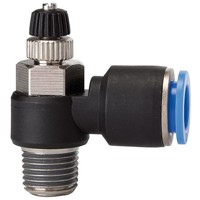 Produktbild von RIEGLER® - Drosselrückschlagventil »Blaue Serie«, Zuluftdrossel R 1/8" A Ø10mm