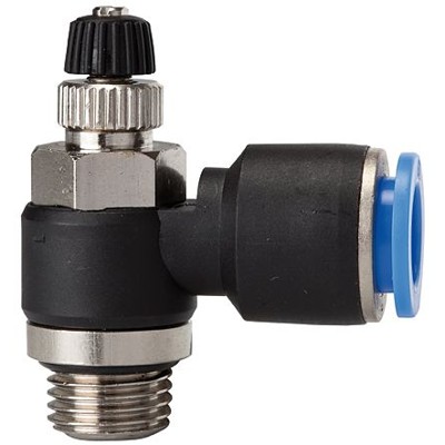 Produktbild von RIEGLER® - Drosselrückschlagventil »Blaue Serie«, Zuluftdrossel G 1/2" A Ø10mm