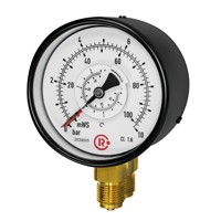 Produktbild von RIEGLER® - Differenzdruckmanometer, 2x G 1/2" unten, parallel, 0-1,6 bar, Ø 100