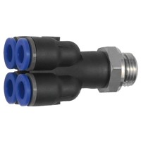 Produktbild von RIEGLER® - Mehrfachverteiler »Blaue Serie«, 4-fach, drehbar, G 1/4" A Ø 6mm