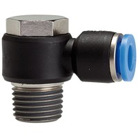 Produktbild von RIEGLER® - L-Steckverschraubung »Blaue Serie« drehbar, R 3/8" A, max.15, Ø8mm