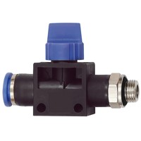 Produktbild von RIEGLER® - 3/2-Wegeventil »Blaue Serie«, Steckanschluss, G 3/8" außen Ø 8mm