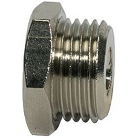 Produktbild von RIEGLER® - Reduziernippel »value line«, G 1/4" A, G 1/8" I, SW 17, Messing vern