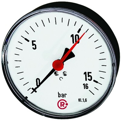 Produktbild von RIEGLER® - Standardmanometer, Stahlblech, G 1/4" hinten zentrisch, 0-4,0 bar, Ø