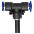 Produktbild von RIEGLER® - T-Steckverbindung, Stecknippel 8mm »Blaue Serie«, Schlauch-Ø 6