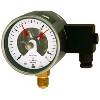 Produktbild von RIEGLER® - Kontaktmanometer, G 1/2" radial unten, Messbereich 0-250,0 bar, Ø100