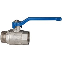 Produktbild von RIEGLER® - Kugelhahn »valve line«, Handhebel blau, Messing vernickelt, I/A, G 2