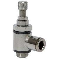 Produktbild von RIEGLER® - Drosselrückschlagventil, Zuluftdrossel Steckverbindung G 1/4", Schla