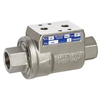 Produktbild von RIEGLER - Koaxialventil pneumatisch, einfachwirkend NC, Messing vernickelt, FKM
