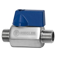 Produktbild von RIEGLER® - Mini-Kugelhahn, Edelstahl 1.4401, AG/AG, G 3/8", DN 10