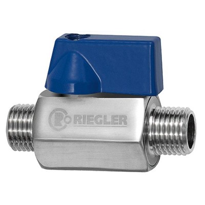 Produktbild von RIEGLER® - Mini-Kugelhahn, Edelstahl 1.4401, AG/AG, G 1/2", DN 15