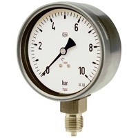 Produktbild von RIEGLER® - Manometer, Edelstahl, G 1/2" radial unten, -1 / +0,6 bar, Ø 100