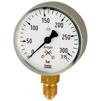 Produktbild von RIEGLER® - Schweißtechnikmanometer, Stahl, Oxygen, G 1/4" unten, 0-315 bar, Ø 6