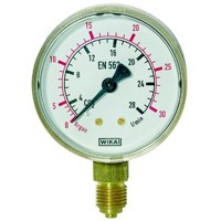 Produktbild von RIEGLER® - Manometer neutral, G 1/4" radial unten, 0-20/40 bar, Ø 63mm