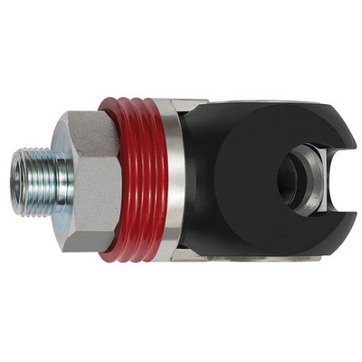 Produktbild von Riegler 107575 Druckknopf-Sicherheitskupplung – Drehbar, Alu, 7,4 Mm ID, 13 Mm Hülsen-ID, Für Pneumatik Bis 12 Bar