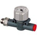 Produktbild von RIEGLER® - Manometer »lineonline«, Gewinde (Eingang), M5, Schlauch -Ø 4 (Ausgan