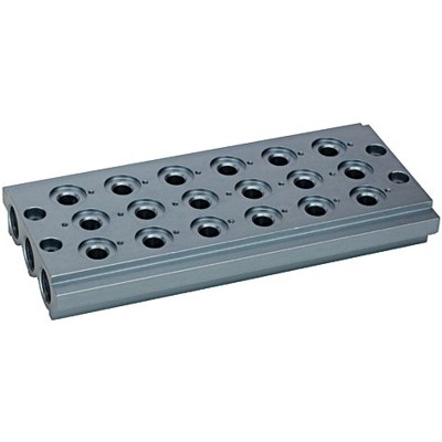 Produktbild von RIEGLER® - Mehrfach-Grundplatte für Wegeventile, 6 Ventilpositionen, G 1/4"
