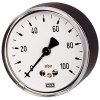 Produktbild von RIEGLER® - Kapselfedermanometer, G 1/2" hinten exzentrisch, 0-160 mbar, Ø 100