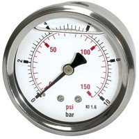 Produktbild von RIEGLER® - Glyzerinmanometer »pressure line« G 1/4" hinten 0-10,0 bar/150 psi, 