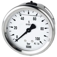 Produktbild von RIEGLER® - Glyzerinmanometer, Edelstahl, G 1/4" hinten zentrisch, 0-16,0 bar, Ø