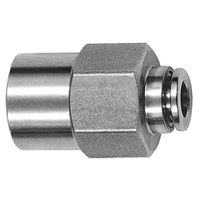 Produktbild von RIEGLER® - Gerade Steckverschraubung, G 1/4" I, Schlauch-Ø 10, Edelstahl 1.4404