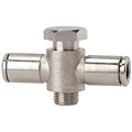 Produktbild von RIEGLER® - T-Steckverschraubung »metallica«, drehbar, G 1/8" A, Schlauch-Ø 4