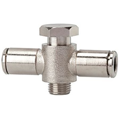 Produktbild von RIEGLER® - T-Steckverschraubung »metallica«, drehbar, G 1/8" A, Schlauch-Ø 4