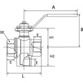 Produktbild von RIEGLER® - 3-Wege-Kugelhahn, Messing vernickelt, Anschluss unten, L-Bohrung, Rp