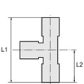 Produktbild von RIEGLER® - T-Steckverschraubung »Blaue Serie«, L-Form, drehbar, R 3/8" A, Ø16mm