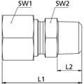 Produktbild von RIEGLER® - Gerade Einschraubverschraubung, R 3/4" A, Rohr-Ø 18, Stahl verzinkt