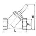 Produktbild von RIEGLER® - Rückschlagventil, Schrägsitzausführung, Messing, Rp 1.1/4", 0,5 bar