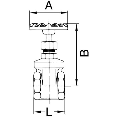 Produktbild von RIEGLER® - Muffen-Absperrschieber, ohne Spindelhub, Messing, G 2.1/2", DN 60