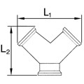 Produktbild von RIEGLER® - Verteiler, 2-fach, R 1/2" A, Abgänge 2x G 1/2" I, Messing vernickelt