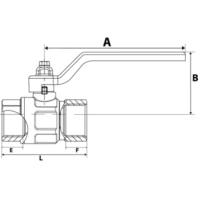 Produktbild von RIEGLER® - Kugelhahn Standardausführung, Handhebel, IG/IG, Messing vernickelt, 