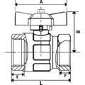 Produktbild von RIEGLER® - Kugelhahn Standardausführung, Flügelgriff, IG/AG, Messing vernickelt