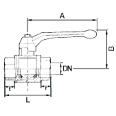 Produktbild von RIEGLER® - Kugelhahn Standardausführung, gelber Hebel, I/A, Messing vernickelt,