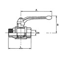 Produktbild von RIEGLER® - Kugelhahn Langgewindeausführung, IG/AG, Messing vernickelt, Rp/R 1.1