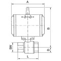 Produktbild von RIEGLER® - Messingkugelhahn, pneumatischer Stellantrieb federöffnend, Rp 2"