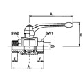 Produktbild von RIEGLER® - Kugelhahn schwere Ausführung, Handhebel, IG/AG, Messing vernickelt, 