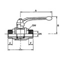 Produktbild von RIEGLER® - Kugelhahn schwere Ausführung, Handhebel, AG/AG, Messing vernickelt, 