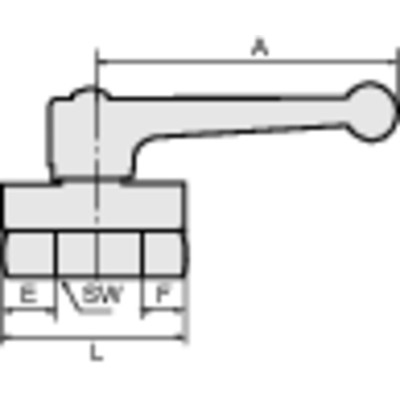 Produktbild von RIEGLER® - Mini-Kugelhahn, sandgestrahlt, Messing vernickelt, Handhebel, G 1/4"