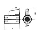 Produktbild von RIEGLER® - Mini-Kugelhahn, glatte Oberfläche, Messing vernickelt, G 1/4" I, DN 