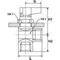 Produktbild von RIEGLER® - Winkel-Mini-Kugelhahn, Schalttafeleinbau, Messing verchromt, G 1/8" 