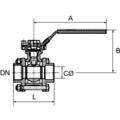 Produktbild von RIEGLER® - Edelstahlkugelhahn, 3-teilig, Baulänge nach DIN 3202-M3, G 1/4"