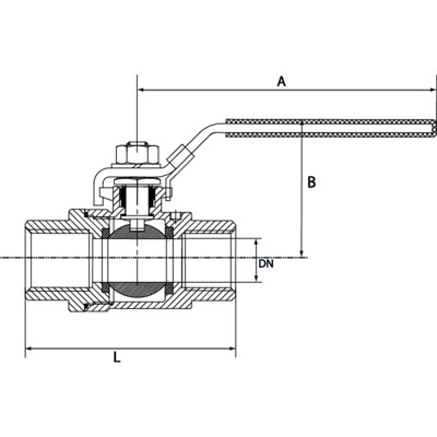 Produktbild von RIEGLER® - Edelstahlkugelhahn, 2-teilig, Baulänge nach DIN 3202-M3, G 3/8"