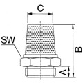 Produktbild von RIEGLER® - Sinterbronce-Schalldämpfer, Schlitz, G 1/4", max. 10 bar