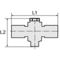 Produktbild von RIEGLER® - T-Steckverschraubung »Blaue Serie«, drehbar, G 3/8" außen, Ø 10mm