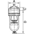 Produktbild von RIEGLER® - Filter »Standard«, PC-Behälter, Schutzkorb, 40 µm, BG 4, G 1.1/2"