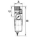 Produktbild von RIEGLER® - Kombi-Wartungseinheit, mit Schutzkorb, BG 1, G 3/8", 0,5 - 16 bar